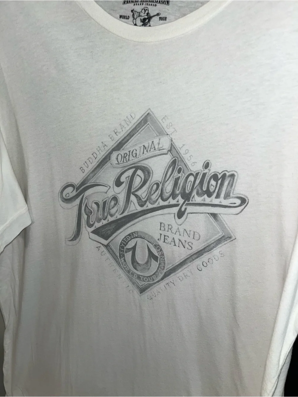 Men’s True Religion White/Grey T-Shirt Size 2XL